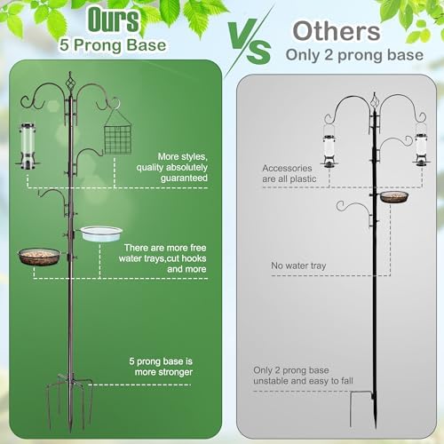 YINGYM Bird Feeding Station Kit, 87 Inch Bird Feeder Pole for Outside