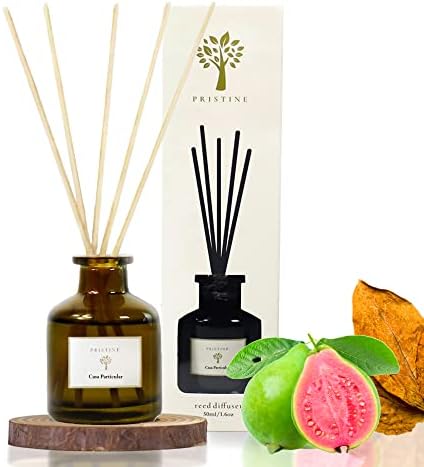 PRISTINE Casa Particular/Inspired by Wyndham Reed Diffuser for Home | Rich Blend of Tobacco Leaves, Sweetness of Guava Reed Diffuser Set, Oil & Reed Diffuser Sticks | Home & Office Decor