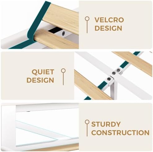 Kids LED Bed Frame with Storage Headboard & 2 Storage Drawers (Twin&Beige)
