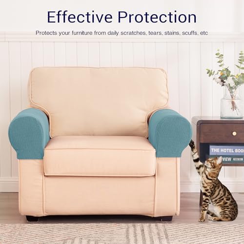 SUBRTEX Stretch Couch Arm Covers Set of 2, Non-Slip Sofa Armrest Slipcovers