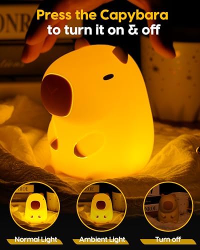 Amaredom Capybara Night Light, Cute Capybara Lamp, Baby Toddler Room Decor