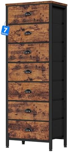 Furnulem Dresser for Bedroom, 7 Drawers Tall Chest of Drawers