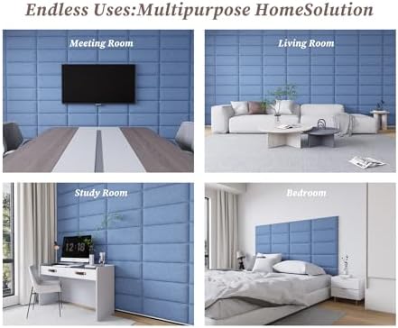 Peel and Stick Upholstered Headboard Queen Size, 9 Panels