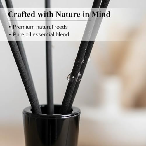 Amber Ceramic Reed Diffuser Set,Strong Scent, Natural Home Fragrance