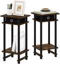 Furinno Turn-N-Tube Set of 2 Toolless 3-Tier Side Table, Amber Pine