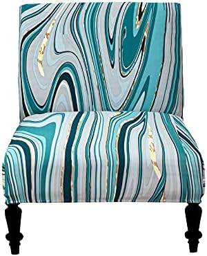 Eco-Ancheng Armless Chair Slipcover - Removable, Washable, Printed Accent Chair Covers for Living & Dining Room