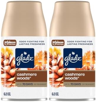 Glade Automatic Spray Refill, Air Freshener for Home and Bathroom, Cashmere Woods, 6.2 Oz, 2 Count