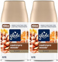 Glade Automatic Spray Refill, Air Freshener for Home and Bathroom, Cashmere Woods, 6.2 Oz, 2 Count