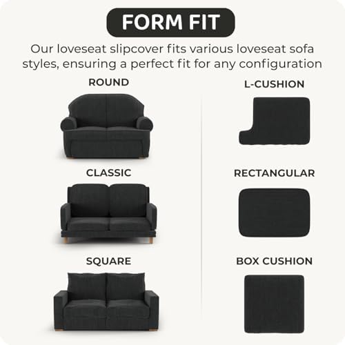 PAULATO Premium Stretch Couch Covers for Sofa - Sofa Chair Cover Washable, Dogs & Pets Friendly - Elastic Polyester Loveseat Slipcovers - Non-Slip Love Seat Couch Covers - Blush Taupe (40"-63" Wide)