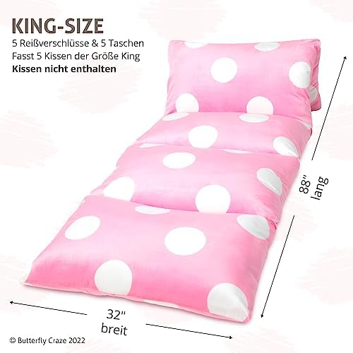 Butterfly Craze Floor Pillow Cover Plush Folding Lounger Bed Cushion Case