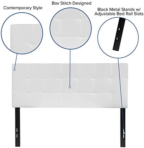 Flash Furniture Full Tufted Fabric Headboard, White
