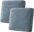 H.VERSAILTEX Velvet Stretch Couch Cushion Cover Plush Cushion Slipcover for Chair Loveseat Sofa Cushion Furniture Protector Seat Cushion Sofa Cover (2 Piece Large Sofa Cushion Covers, Stormy Blue)