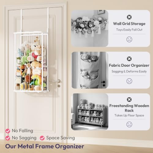 Stuffed Animal Storage, Wall & Door Mounted Plush Toy Organizer