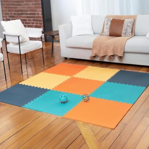 MioTetto Baby Play Mat, Soft Foam Floor Tiles for Kids. Adjustable Interlocking Foam Tiles, Fits with 74x74 Playpen Baby mat for Crawling & Development, Safe & Non-Toxic Playmat for Babies 6-12 Months