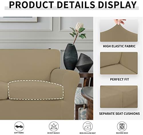 Easy-Going 4 Pieces Oversized Stretch Couch Cover for Dogs Washable