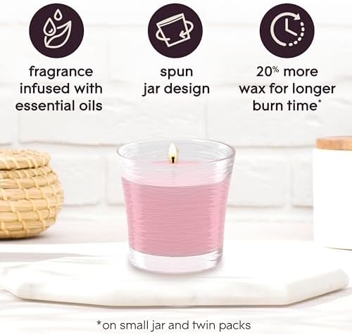 Glade 1-Wick Scented Candle Jar, Angel Whispers, Air Freshener Infused with Essential Oils, 4.08 Oz, 3 Count