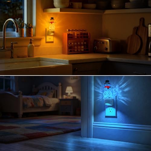 DORESshop Christmas Night Light,Snowman Kids Night Light,RGB Dusk to Dawn