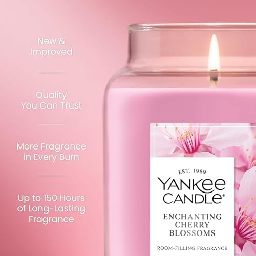 Yankee Candle Enchanting Cherry Blossoms Scented Candle, 22oz New Large Jar (Pack of 4)