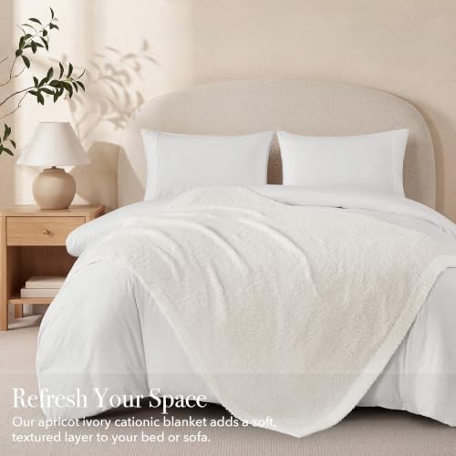 Monbix Soft Throw Blanket for Couch-Cozy Fluffy Warm Knitted Blankets