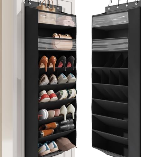 Mefirt XL Clear Over the Door Shoe Organizer for Closet Fit 25 Pairs