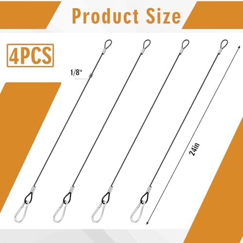 4 Pcs Wire for Bird Feeder Hook 24in Hanging Cable with Hook