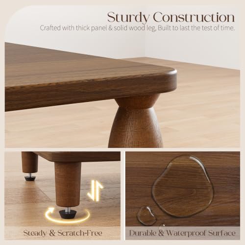Yoobure Small Side Table - Walnut End Tables Living Room with Spindle Legs