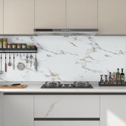 Marble Contact Paper Gold Peel and Stick Wallpaper for Kitchen Countertop