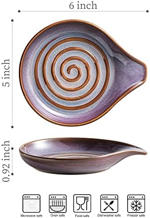 Spoon Rest, Ceramic Spoon Holder with Deep Drip Tray for Stove Top