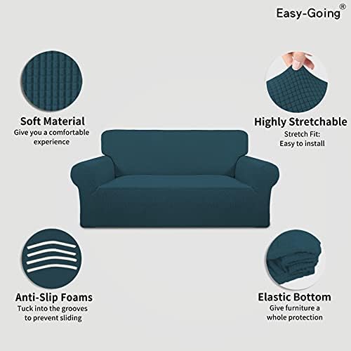 Easy-Going Stretch Oversized Loveseat Couch Covers Washable Deep Teal