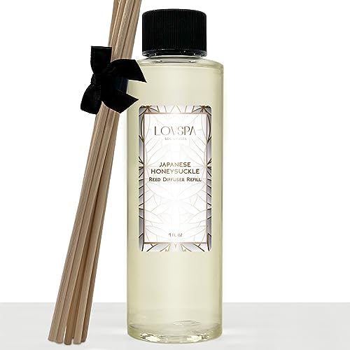 Japanese Honeysuckle Diffuser Oil - Luxury Essential Oils for Diffuser Refill & Air Freshener Room Spray - Long-Lasting & Natural Home Fragrance, Scented Oil for Diffusers, USA Made, 4oz