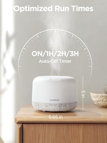 InnoGear 500ml Aromatherapy Diffuser for Home 10 Essential Oil Set, White