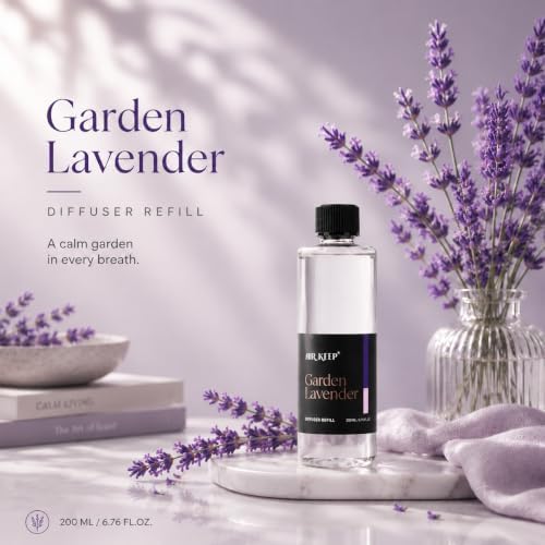 Airkeep Garden Lavender Reed Diffuser Refill – 6.76 fl oz – Premium Scented Oil for Home Aromatherapy – Long-Lasting Fragrance for Reed Diffusers – Perfect for Bathroom, Bedroom & Home Decor