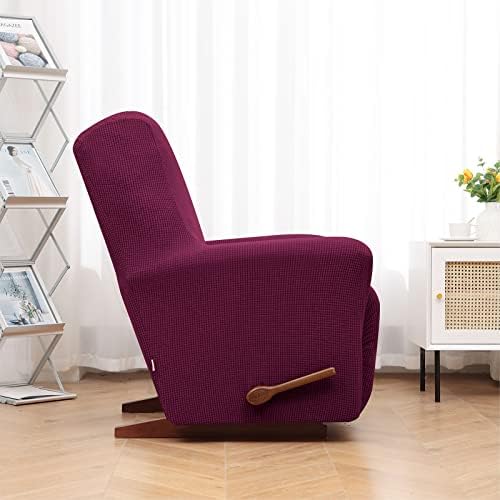 KEKUOU Recliner Chair Covers, 1-Piece Lazy Boy Recliner Covers, Wine