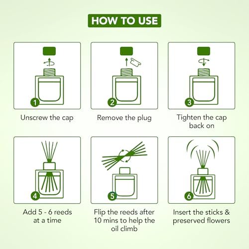 Majestic Pure Lemongrass Reed Diffuser for Home, Bathroom & Office | Natural Aromatherapy Air Freshener & Room Fragrance, with Reed Sticks & Dried Flowers 3.4 fl oz
