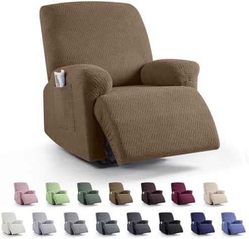 KinCam Oversized Recliner Chair Covers, Reclining Cover, Brown