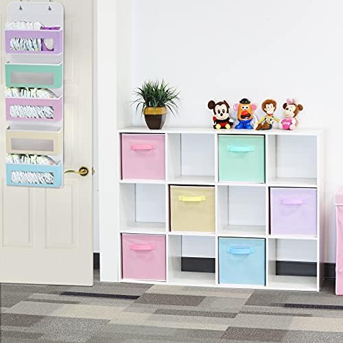 Simple Houseware 5 Clear Window Pocket Over Door Hanging Organizer Colorful