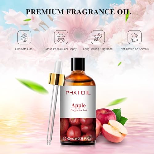 PHATOIL Apple Fragrance Oil for Diffuser Aromatherapy 3.38FL.OZ