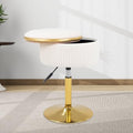 Adjustable Vanity Stool, Velvet Makeup Stool with Storage Beige