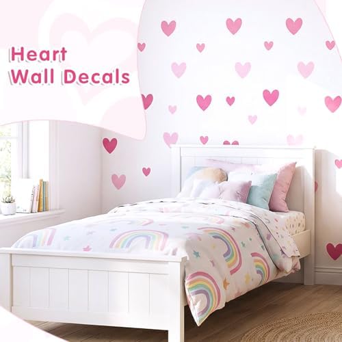 170 Pcs Heart Wall Decals for Girls Room