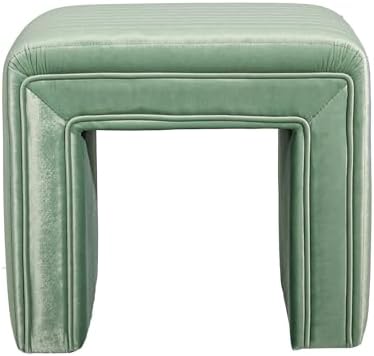 Get Set Style Vanity Stool Chair,Modern U‑Shaped Vanity Stool, Fully Assembled Velvet Ottoman Foot Stool, Decorative Accent Stool Extra Seat for Makeup Room, Living Room, Entryway, Bedroom