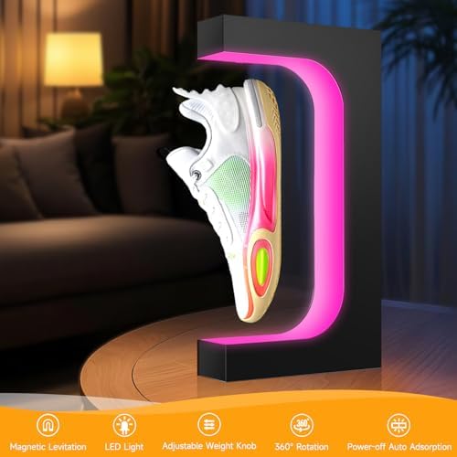 YUZP Levitating Shoe Display Floating Sneaker Stand (Black colored lights)