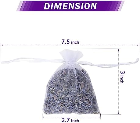 Lavande Sur Terre French Lavender Sachets for Drawers and Closets Fresh Scents, Set of 48, Home Fragrance Sachet for Closets and Drawers, White, LV-C-48-2