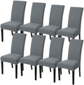 SearchI Dining Room Chair Covers Set of 8, Stretch Jacquard Parsons Chair Slipcovers Removable Washable Kitchen Chair Protector Cover for Dining Room, Hotel, Ceremony (Gray Rhombus)