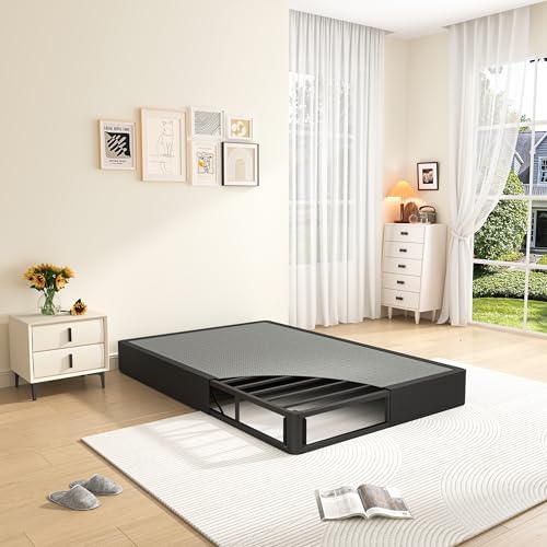 MAF Twin XL Box Spring and Cover Set 7 Inch High Profile Metal Bed Base