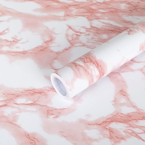 Marble Contact Paper Pink Extra Wide Peel and Stick for Kitchen Countertop