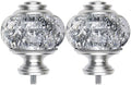 USFOOK Replacement Finials for Curtain Rods (1 or 7/8 Inch), Silver