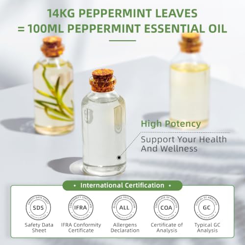 HIQILI Peppermint Essential Oil for Freshening Air, Hair Care & DIY