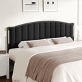 Upholstered Tufting Headboard for King Size Bed with Lights, Black