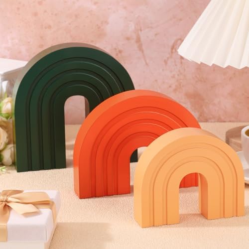 Set of 3 Boho Shelf Decoration Wooden Arch Decor