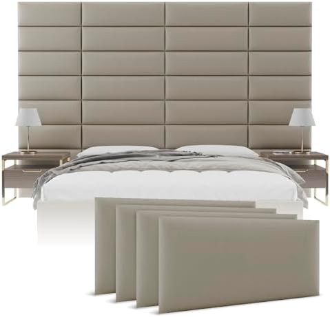 Vänt Wall Mounted Headboard Panels, Queen/Full, Vintage Leather Dusty Taupe